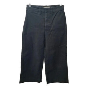 Madewell Black  Wide Leg Cropped High Rise Jeans 25